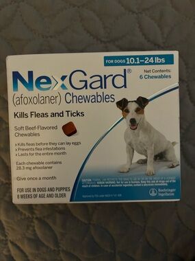 Nexgard 12 month supply 10.1-24 lbs flea and tick chewables For Dogs